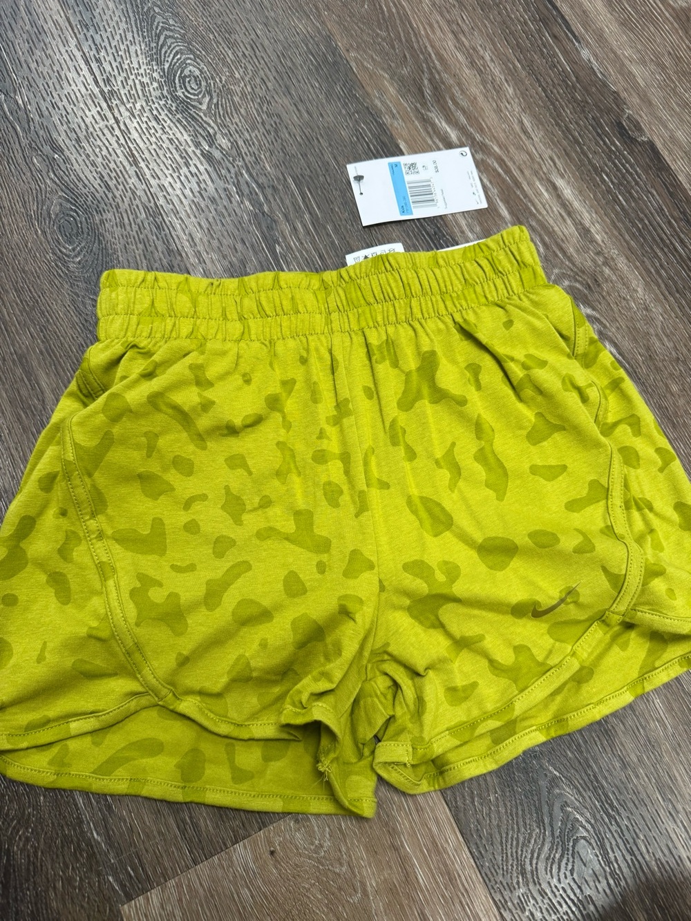 Nike Kids Neon Green Camo Athletic Shorts
